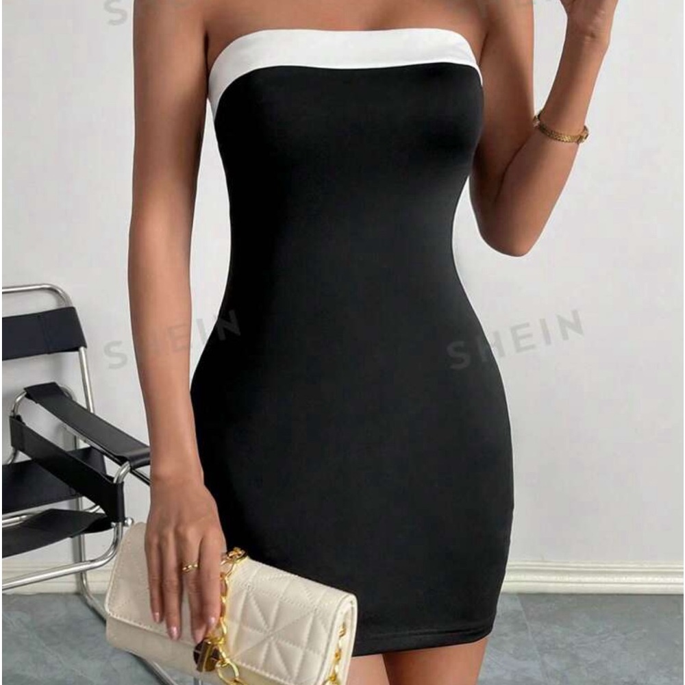Small black and white shein dress